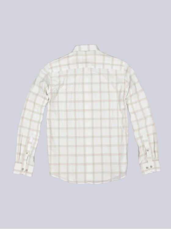 emilio adani Herren Langarm-Hemd kariert Beige 34296