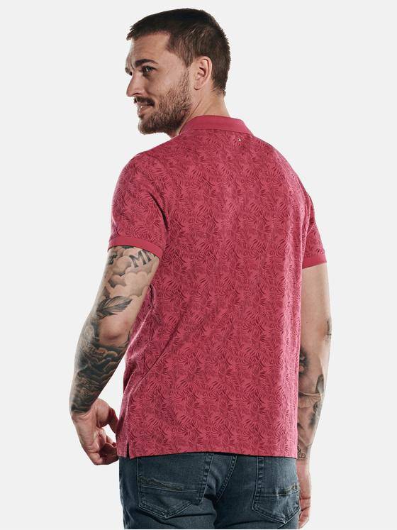 emilio adani Herren Sommerliches Poloshirt mit Print Rot 31341