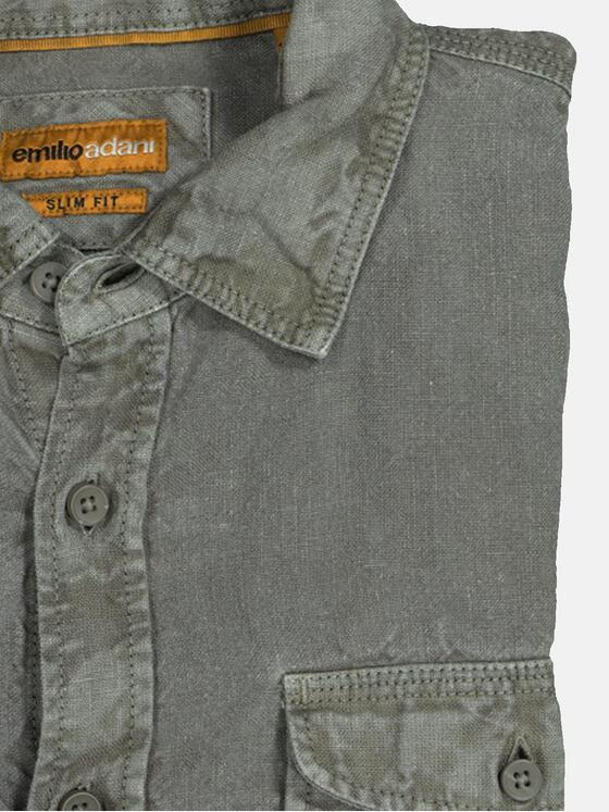 emilio adani Herren Langarm-Hemd slim fit Grün 36597