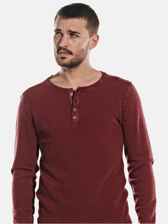 emilio adani Herren Shirt im Henley-Design Rot 31982