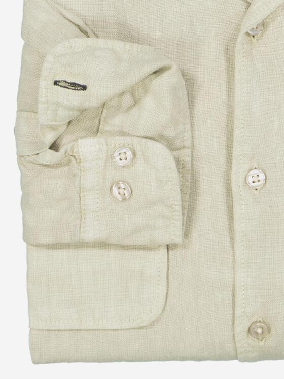 engbers Herren Langarm-Hemd aus Leinen Beige 37020