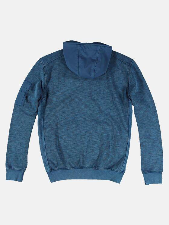 engbers Herren Sweatjacke mit Nylonkapuze Petrolblau 31987