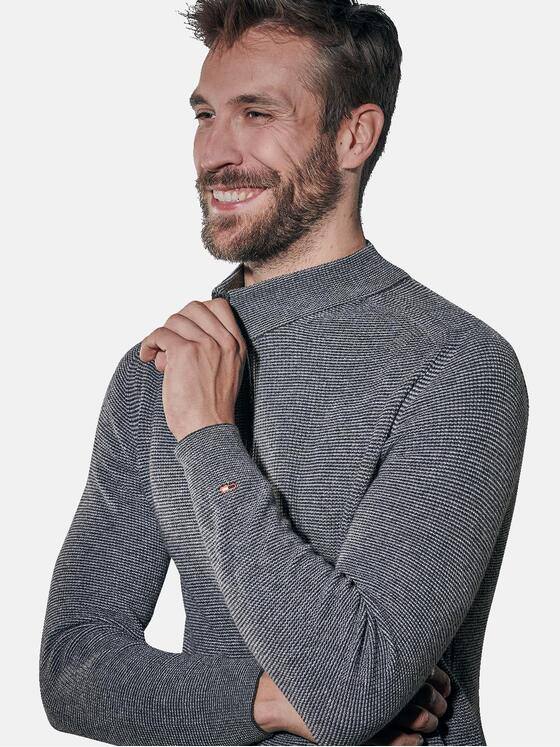 emilio adani Herren Zweifarbige Strickjacke Schwarz 30936