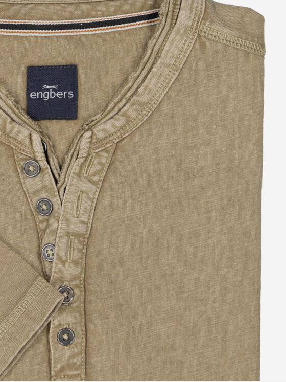 engbers Herren Henley-Shirt uni Braun 37304