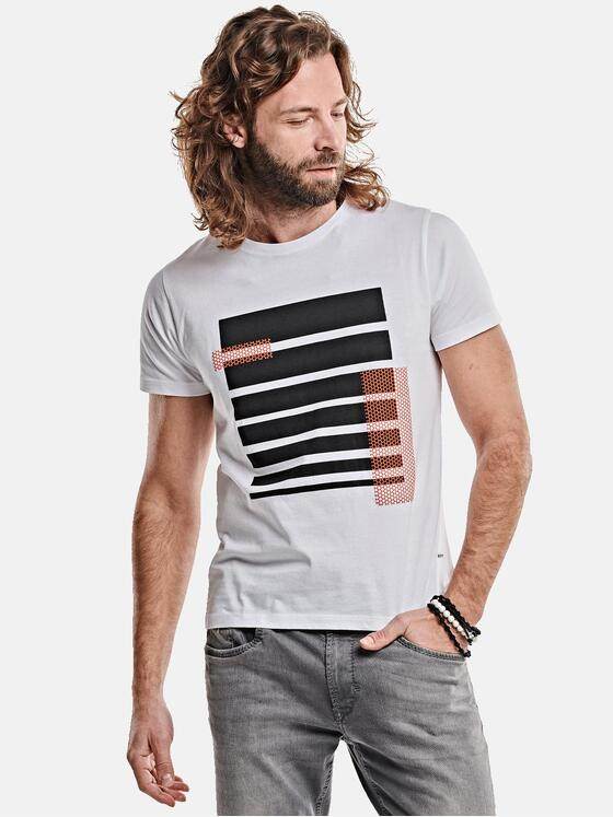 emilio adani Herren Rundhals T-Shirt Weiß 27497