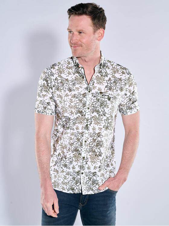 engbers Herren Kurzarm-Hemd gemustert Hellgrau 38777