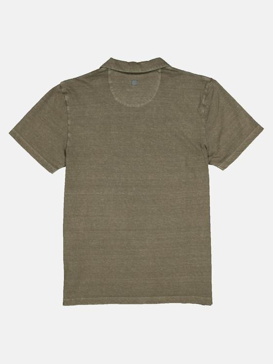 ENGBERS GERMANY Herren Polo-Shirt mit Leinen-Anteil Oliv 33107