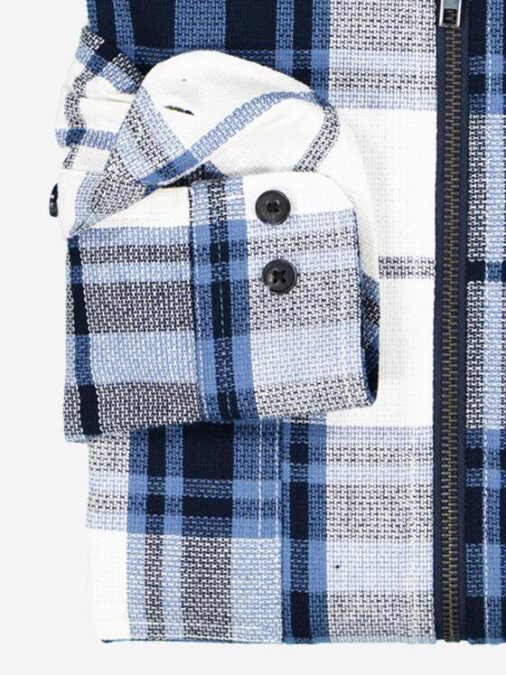 engbers Herren Overshirt kariert Mittelblau 38176