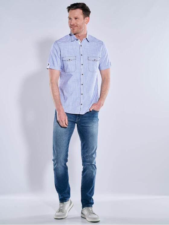 engbers Herren Kurzarm-Hemd kariert Blau 38903