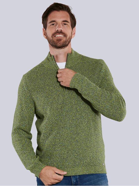 engbers Herren Pullover mit Troyerkragen Grün 35562