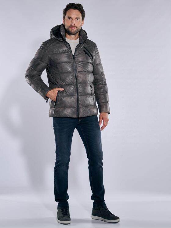 engbers Herren Lederjacke regular Grau 37452