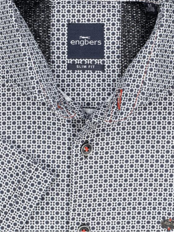 engbers Herren Kurzarm-Hemd slim fit Schwarz 35080