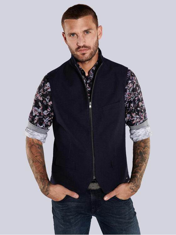 emilio adani Herren Sakko-Weste mit Zipper Blau 36027