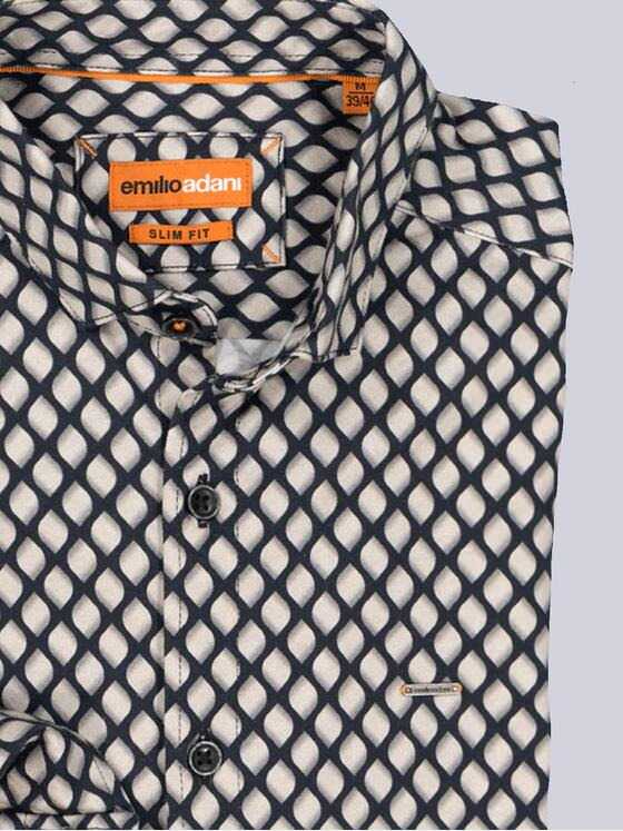 emilio adani Herren Langarm-Hemd slim fit Schwarz 36102