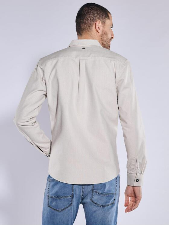 ENGBERS GERMANY Herren Langarm-Hemd mit Leinenanteil Beige 37148