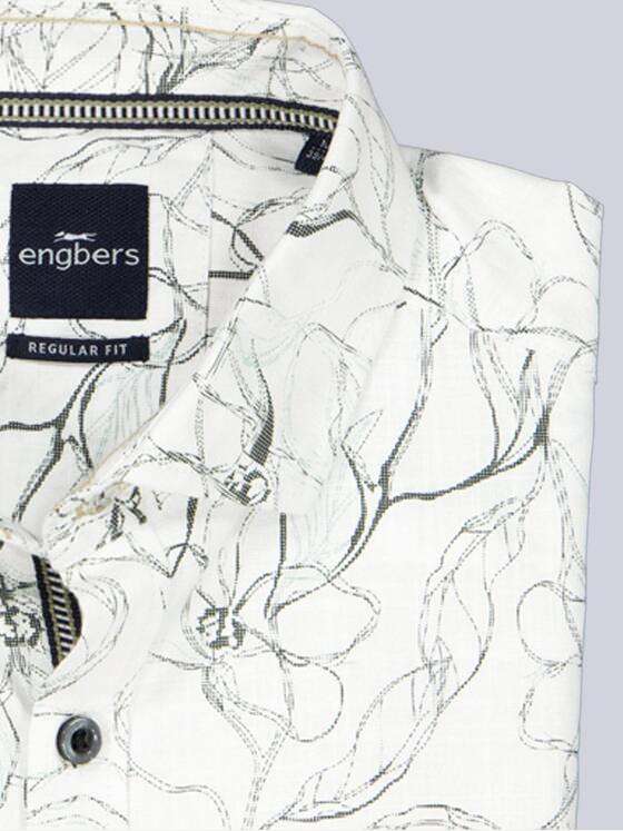 engbers Herren Hemd gemustert mit Brusttasche Oliv 40288