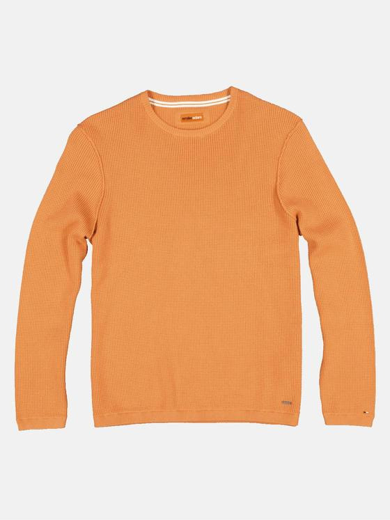 emilio adani Herren Pullover mit feiner Struktur Orange 32837