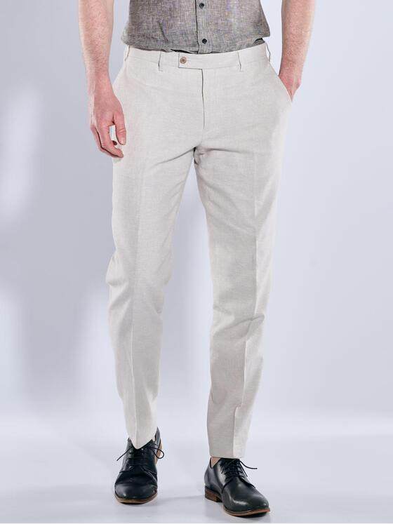 engbers Herren Anzug-Hose mit Leinenanteil Weiß 38421