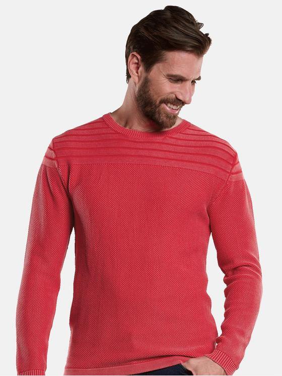 engbers Herren Pullover strukturiert Rot 34134
