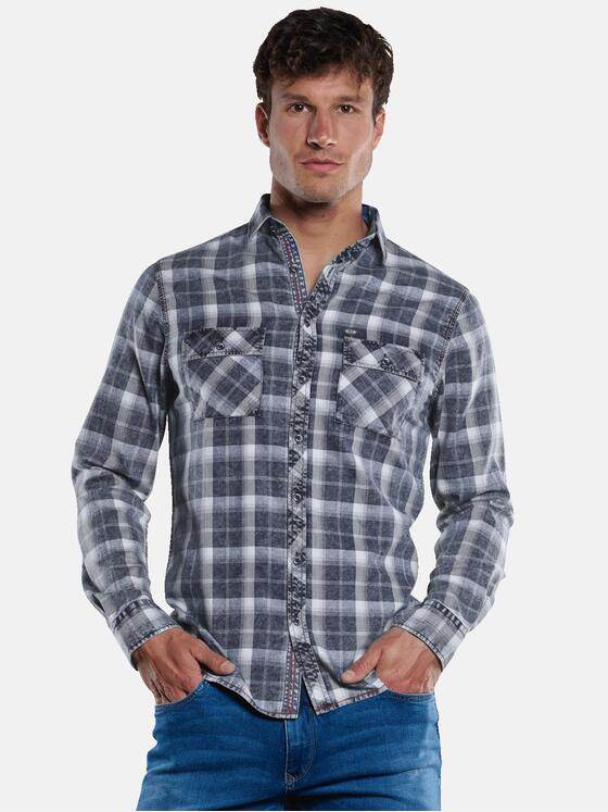 engbers Herren Langarm-Hemd kariert Indigoblau 33468