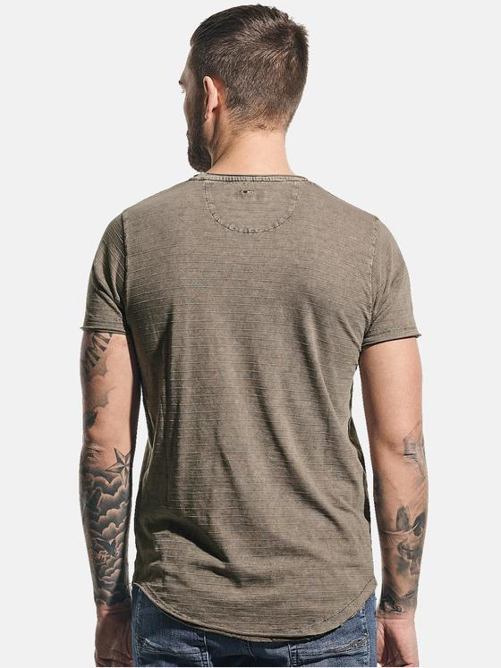 emilio adani Herren Streifenshirt aus softem Slub-Jersey Braun 31140