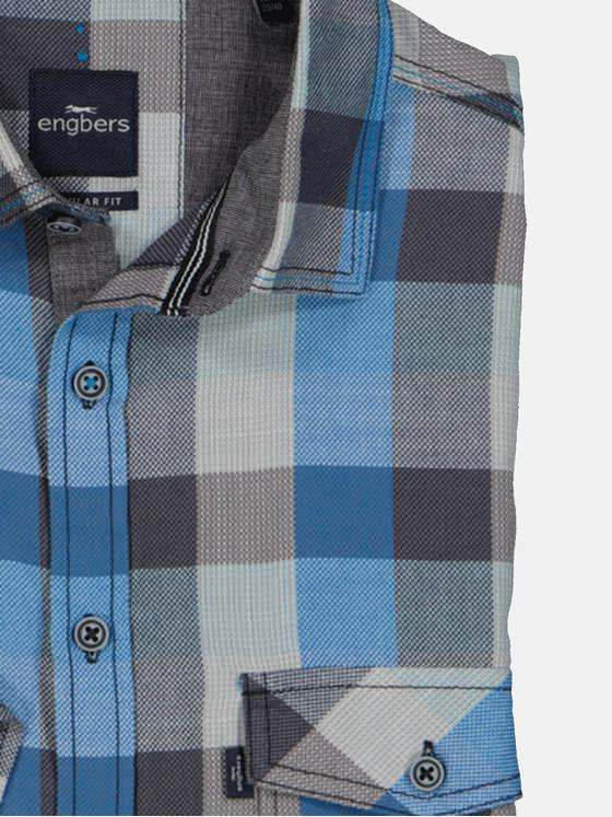 engbers Herren Kurzarm-Hemd kariert Royalblau 34949