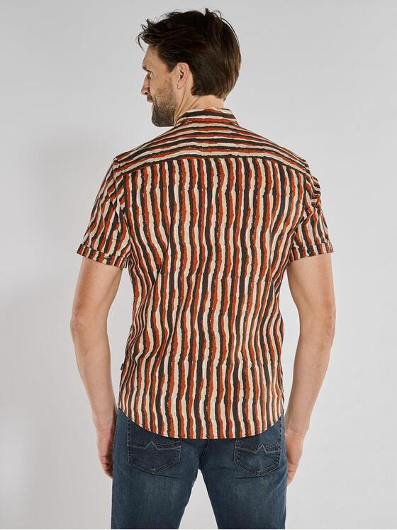 engbers Herren Kurzarm-Hemd gestreift Rostorange 36624