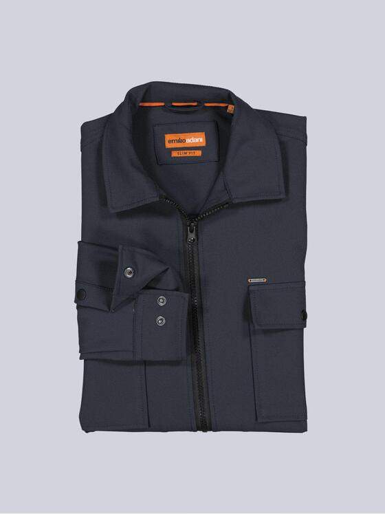 emilio adani Herren Hemd uni Marineblau 40332