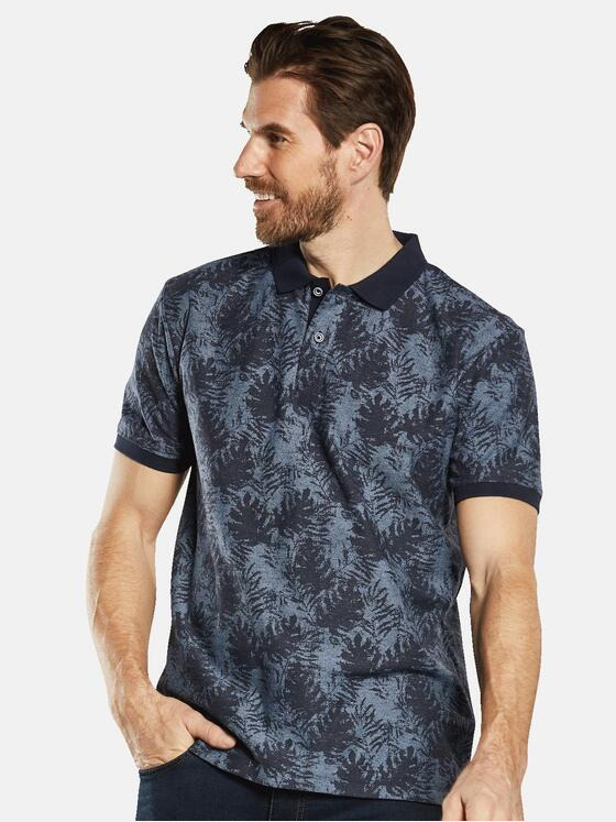 engbers Herren Polo-Shirt gemustert Blau 34522