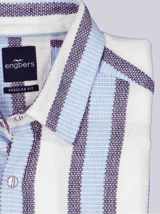 engbers Herren Luftiges Leno-Baumwollhemd Hellblau 40302