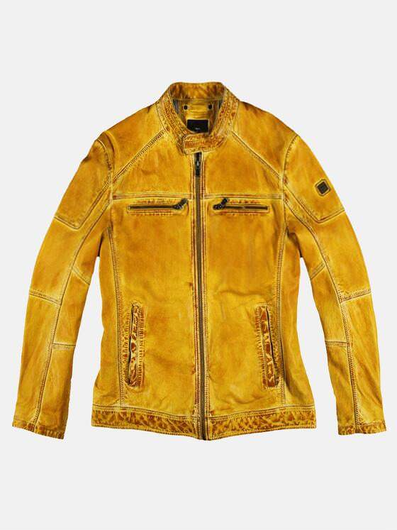 engbers Herren Lederjacke Gelb 29062