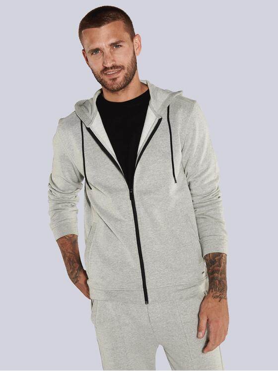 emilio adani Herren Sweatjacke mit Kapuze Grau 36110