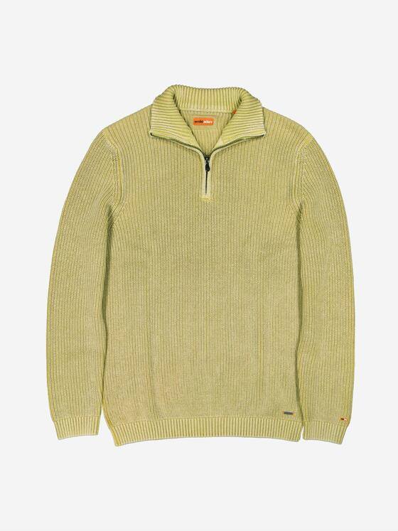 emilio adani Herren Pullover mit Troyerkragen Grün 37785