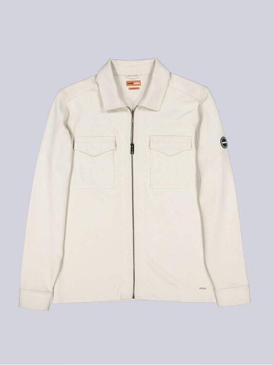 emilio adani Herren Overshirt aus Sweat-Material Beige 40123