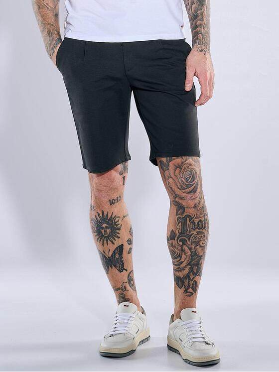 emilio adani Herren Chino Bermuda mit Tunnelzug Schwarz 38618