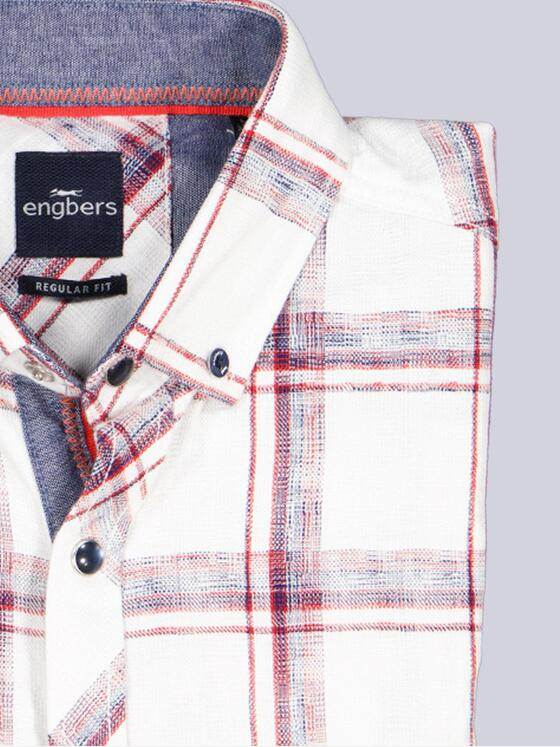 engbers Herren Kurzarm-Hemd kariert Rot 38899