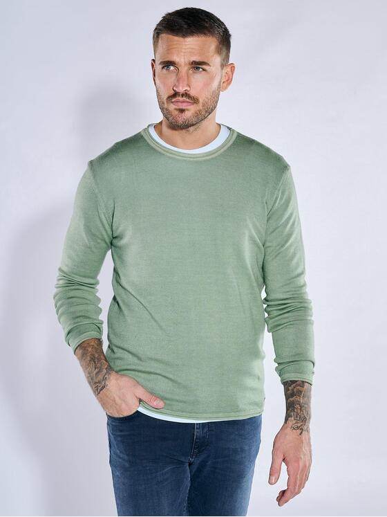 emilio adani Herren Pullover aus Merinowolle Mint 38209