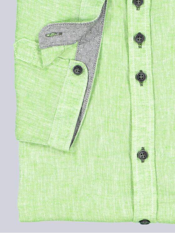 engbers Herren Kurzarm-Hemd mit Leinenanteil Hellgruen 38377