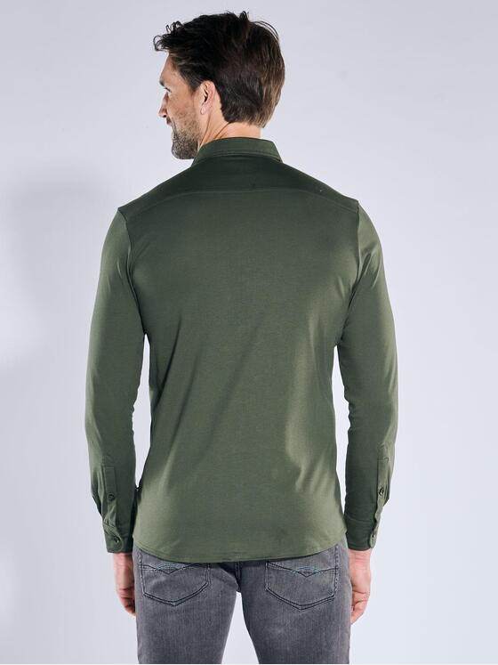 ENGBERS GERMANY Herren Langarm-Hemd aus Pima Baumwolle Dunkelgruen 39573