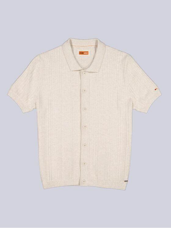 emilio adani Herren Strick-Polo mit Knopfleiste Beige 40557
