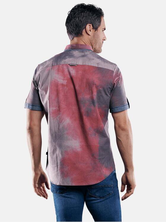 engbers Herren Hemd in moderner Batikoptik Karminrot 29447