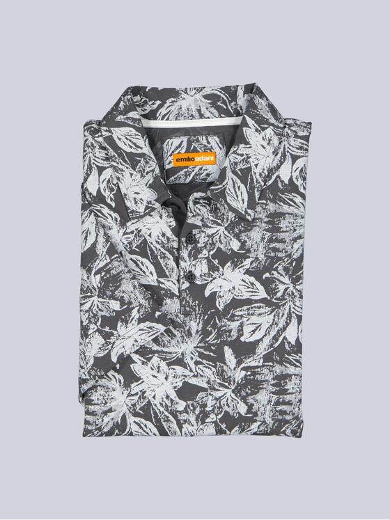 emilio adani Herren Polo-Shirt gemustert Kieselgrau 38685