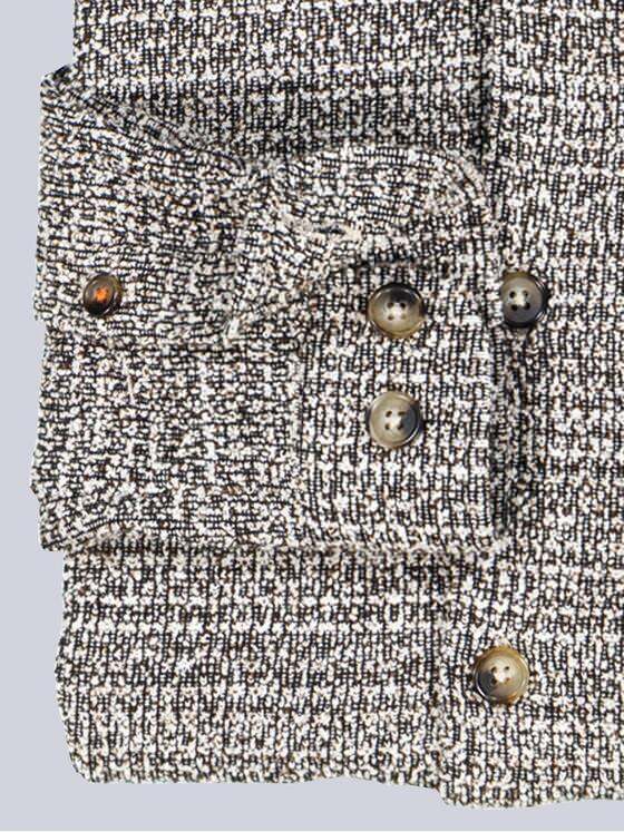 emilio adani Herren Overshirt in Bouclé Warenqualität Braun 38006