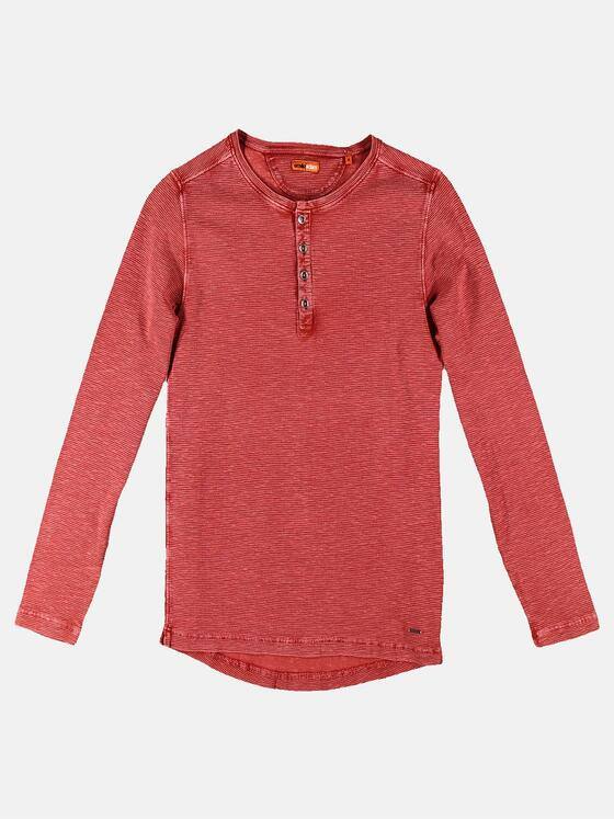 emilio adani Herren Sportives Henley Shirt Orange 30199