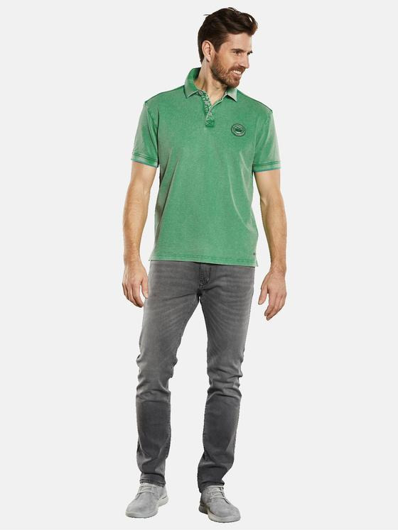 engbers Herren Polo-Shirt uni Grün 34328