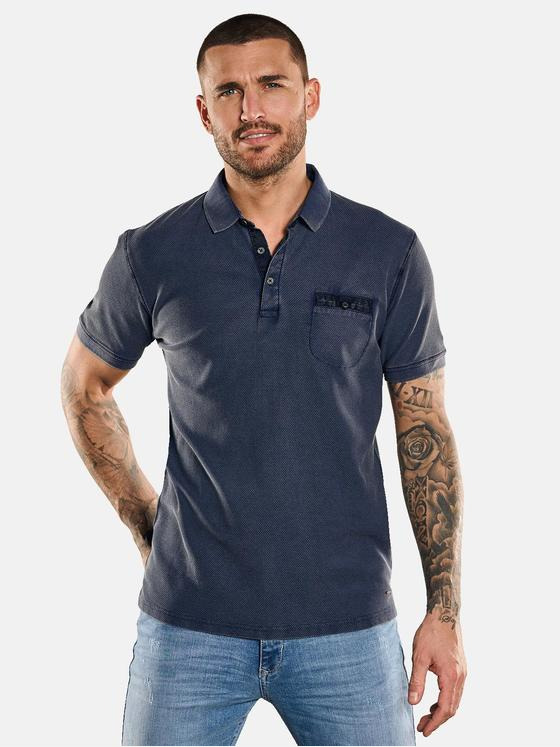 emilio adani Herren Polo-Shirt strukturiert Blau 33027