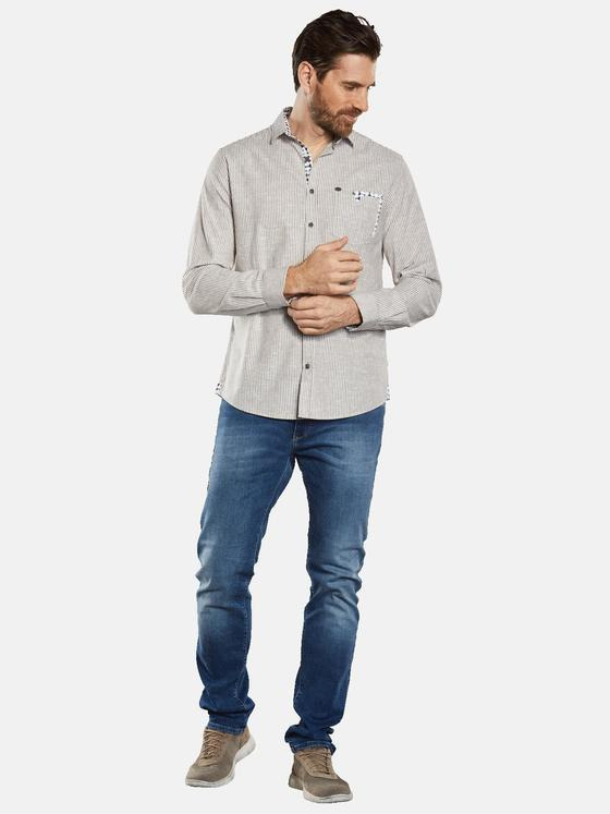 engbers Herren Langarm-Hemd gestreift Braun 34751