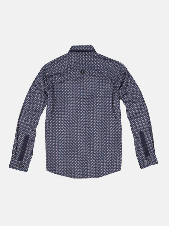 engbers Herren Langarm-Hemd gemustert Blau 33659