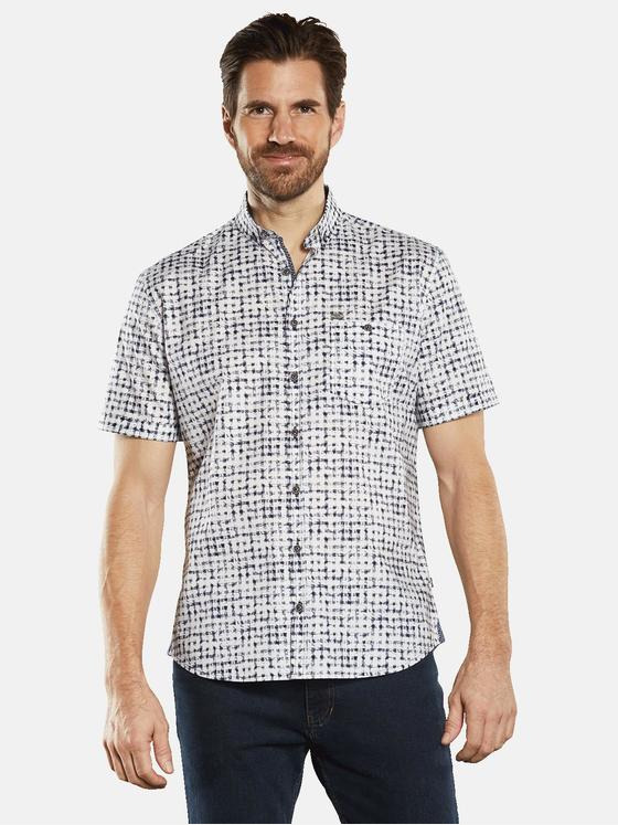 engbers Herren Kurzarm-Hemd gemustert Blau 34762
