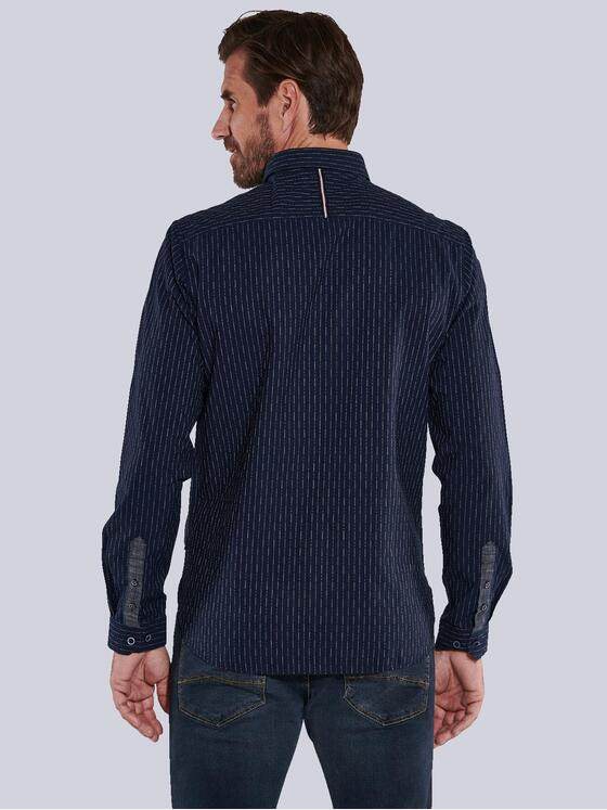 engbers Herren Langarm-Hemd gestreift Blau 36058